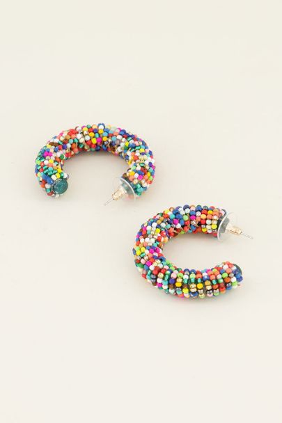 Multicolour hoop earrings with beads | My Jewellery