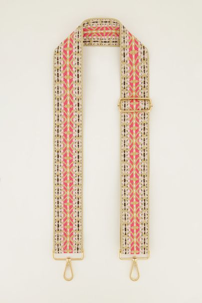 Aztec bag strap light pink | My Jewellery