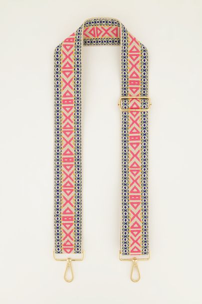 Aztec bag strap pink | My Jewellery