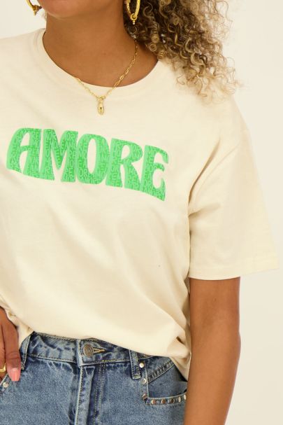 Beige T-shirt Amore