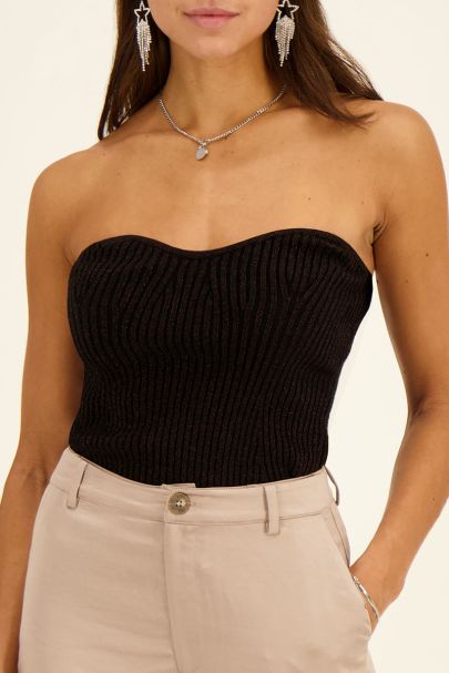 Black corset top with lurex