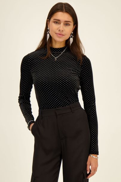 Black top with studs and collar