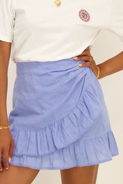 Blue ruffled skirt