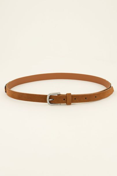 Brown belt with silver buckle
