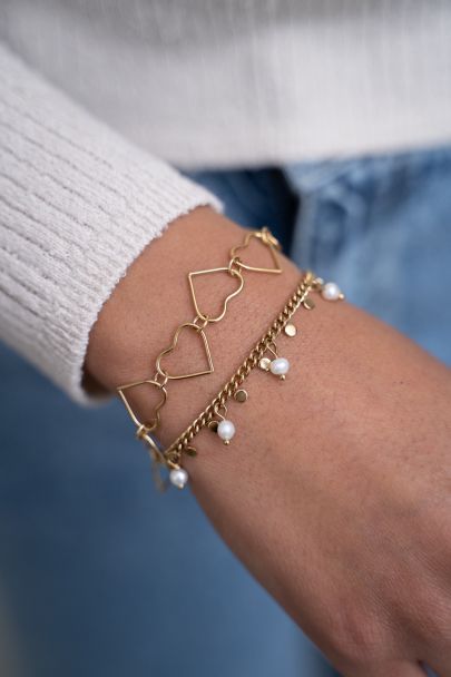 Chain bracelet with hearts