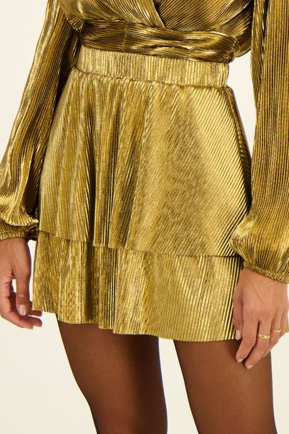 Gouden plissé rok