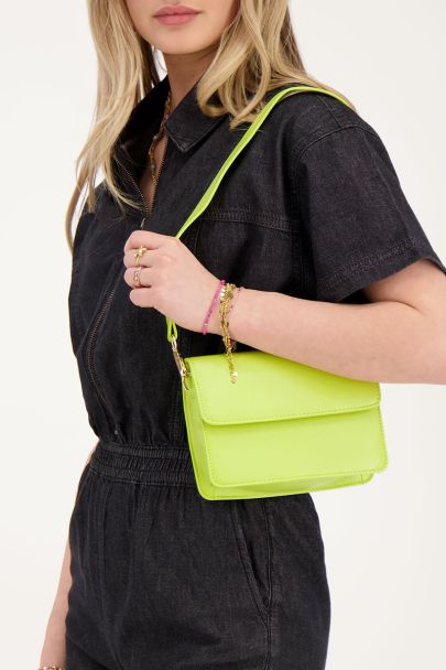 Green leather-look crossbody bag
