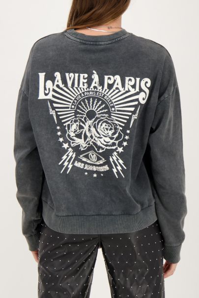 Grijze sweater la vie a Paris