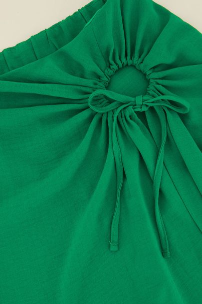 Green bow detail midi skirt