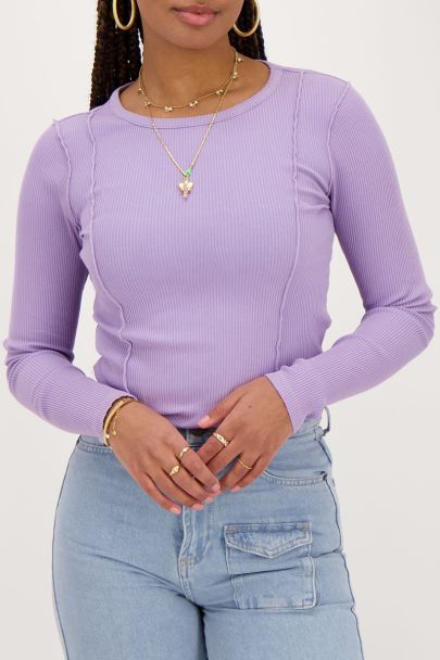 Lilac top with rib and babylock
