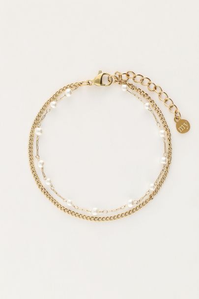 Minimalist double bracelet with pearls | My Jewellery