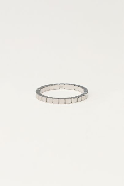 Minimalistische ring met vierkantjes 