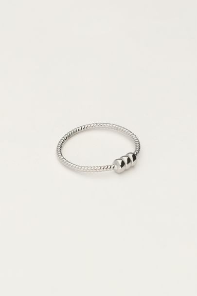 Minimalist ring with texture and three domes