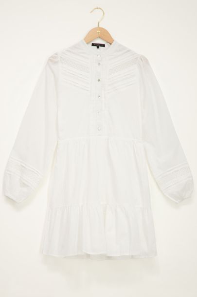 Robe chemise blanche à pois