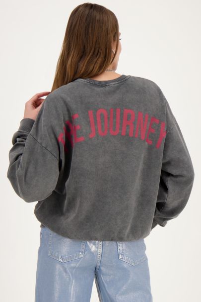 Donkergrijze sweater the journey
