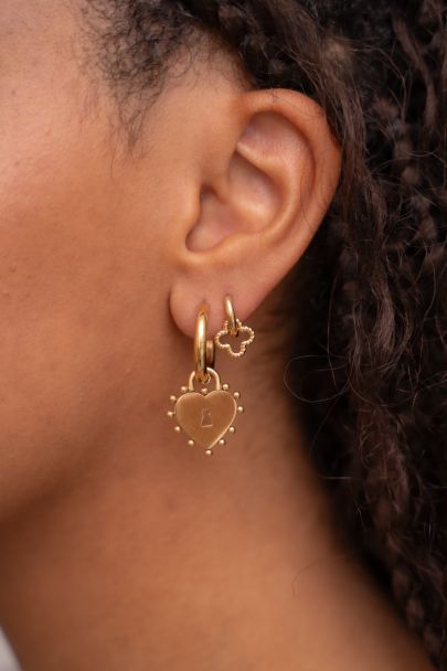 Boucles d'oreilles avec cadenas en cœur