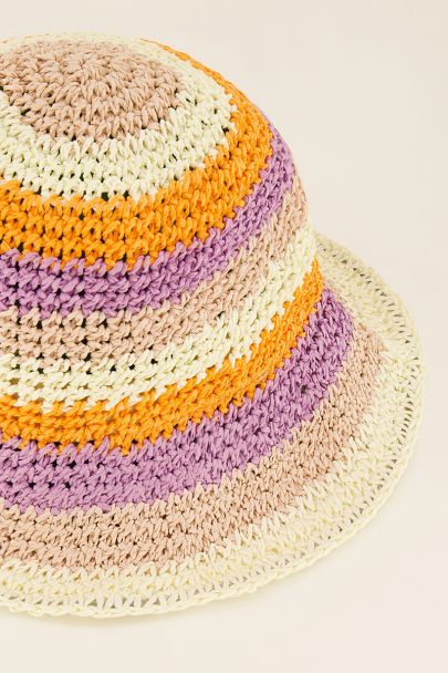 Multicoloured straw hat