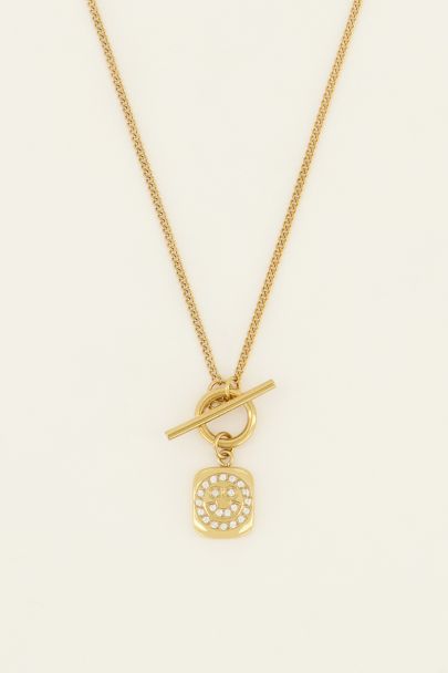 Necklace with clasp & rhinestone smiley charm | My Jewellery