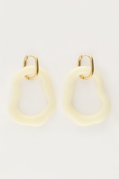 Ocean beige hoop earrings organic shape large | My Jewellery
