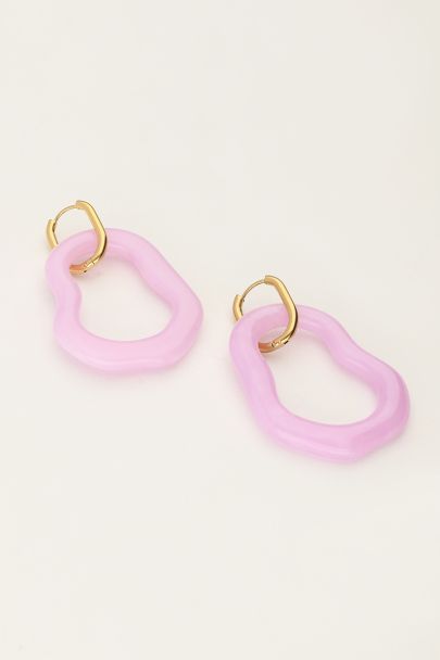 Ocean lilac hoop earrings organic shape large | My Jewellery
