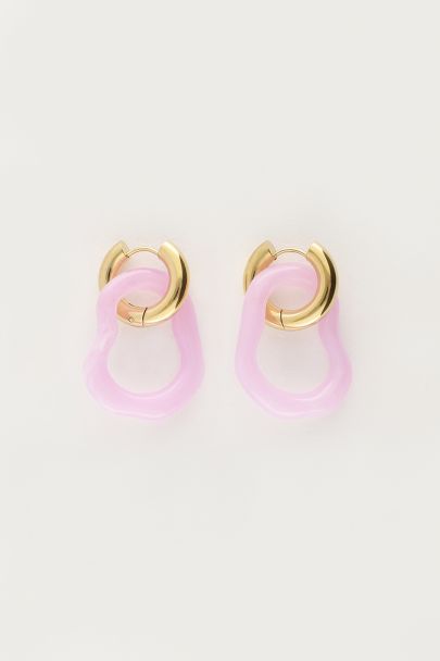 Ocean lilac hoop earrings organic shape small | My Jewellery