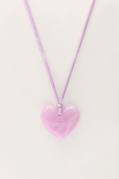 Ocean lilac cord necklace with heart
