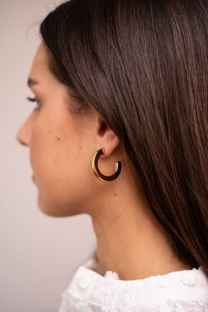 Open wide hoop earrings medium