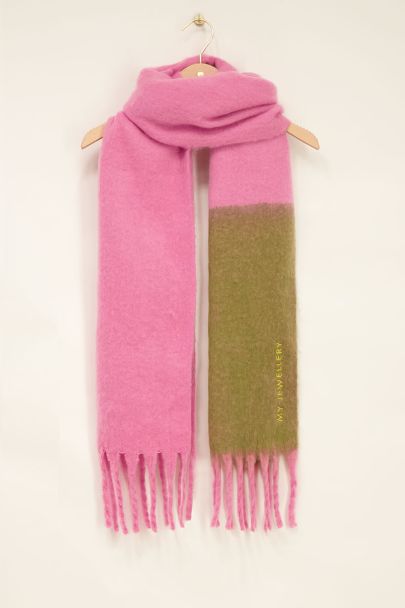 Pink scarf with green ombre | My Jewellery