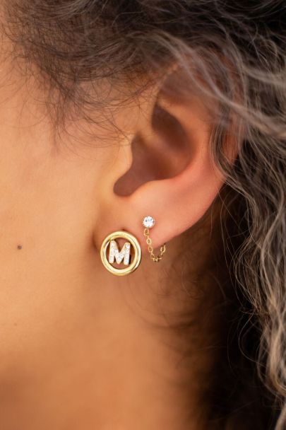 Chain & stone earrings