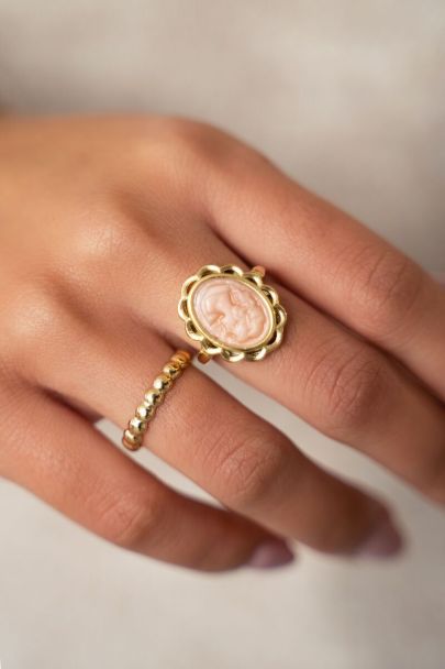 Bold Spirit pink cameo ring
