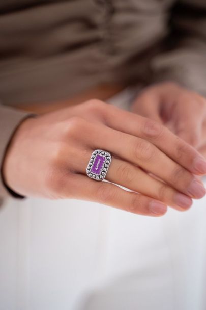 Bold Spirit ring with purple Amour charm