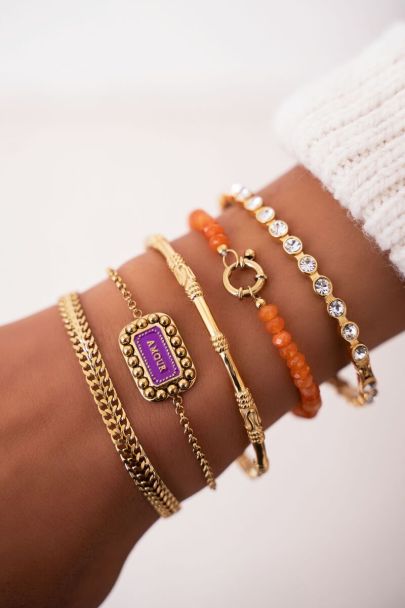 Bold Spirit bracelet with purple Amour charm 