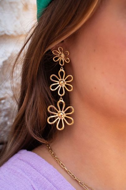 Casa Fiore earrings with three flower outlines