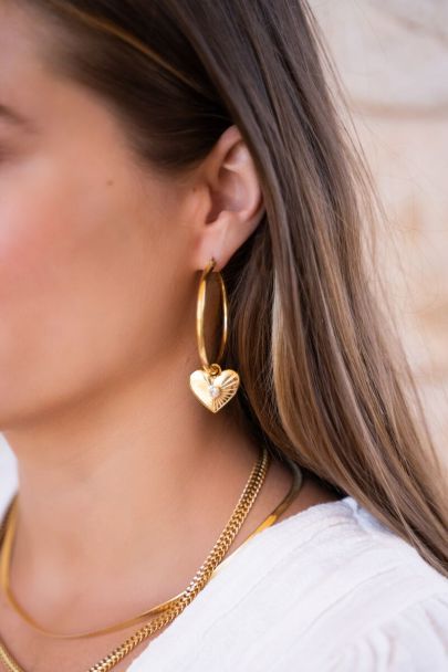Hoop earrings with Lucky in Love charm