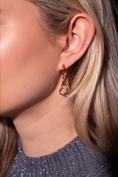 Universe double heart earrings