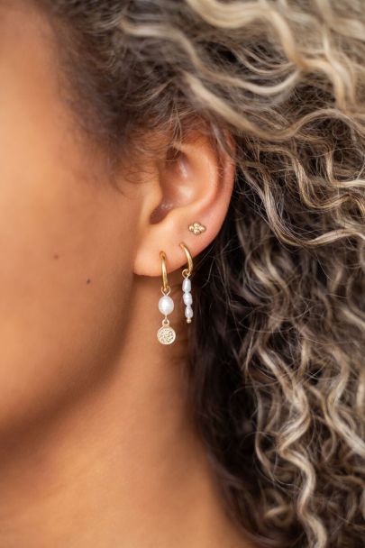 Trio of hoop earrings with pearls