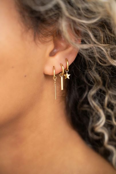 Trio hoop earrings with star