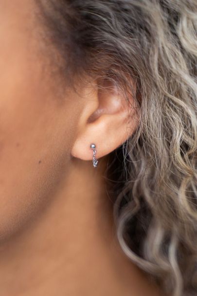 Chain ball earrings