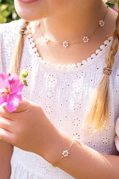 Kinder giftbox bloemen ketting & armband
