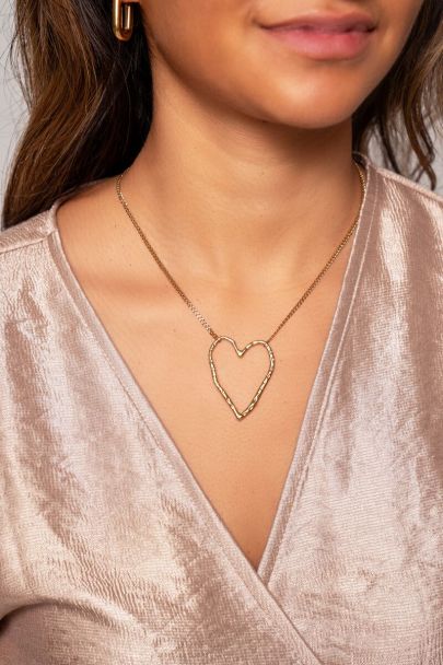 Necklace with large open heart