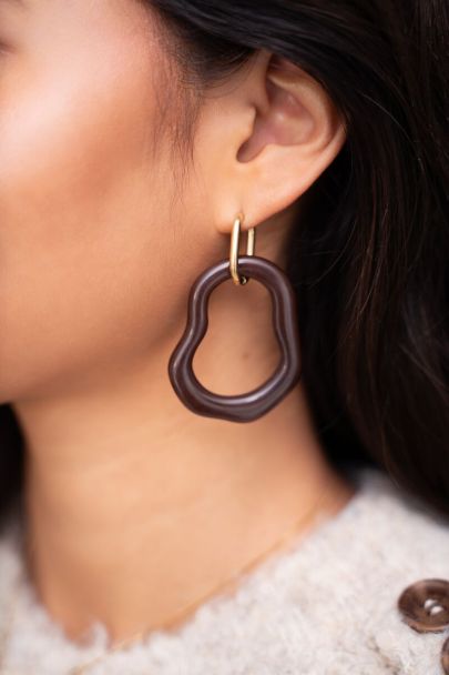 Hoop earrings with asymmetrical charm large