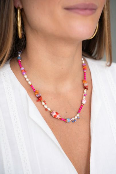 Art colourful beaded necklace