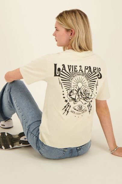 Beige La Vie a Paris T-shirt