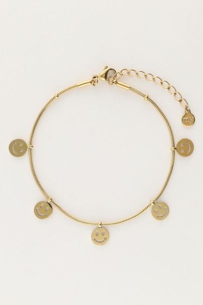 Bracelet with smiley charms