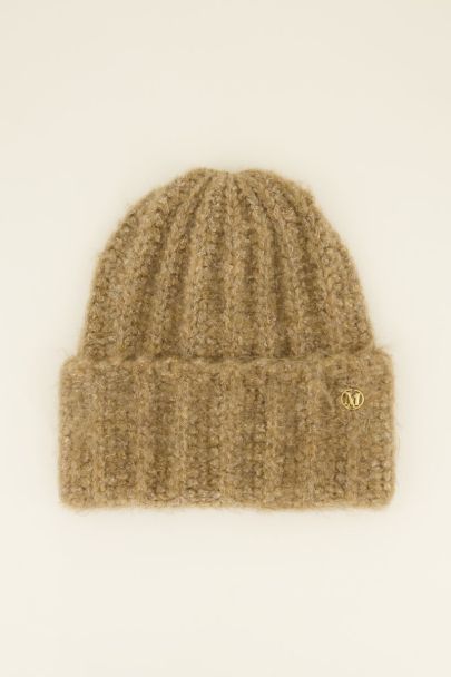 Brown cable knit beanie | My Jewellery