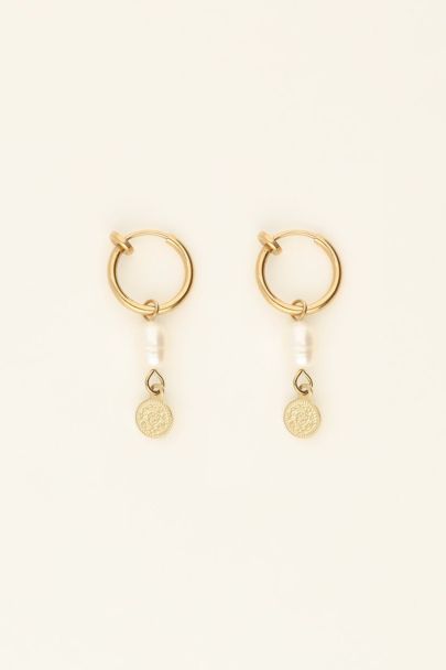 Clip-on earrings pearl & coin | My Jewellery