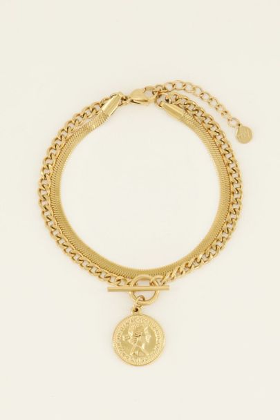 Double bracelet with coin | My Jewellery