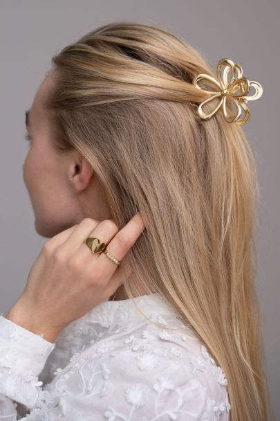 Gold flower hairclip