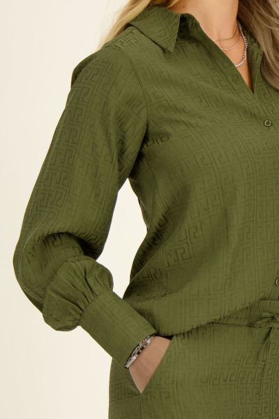 Groen blouse met jacquard