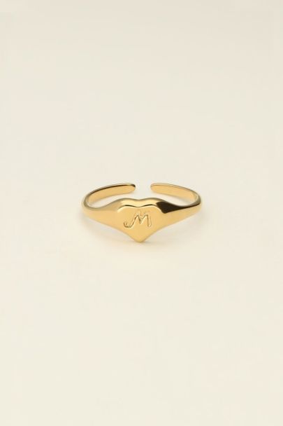 Heart initial signet ring | My Jewellery